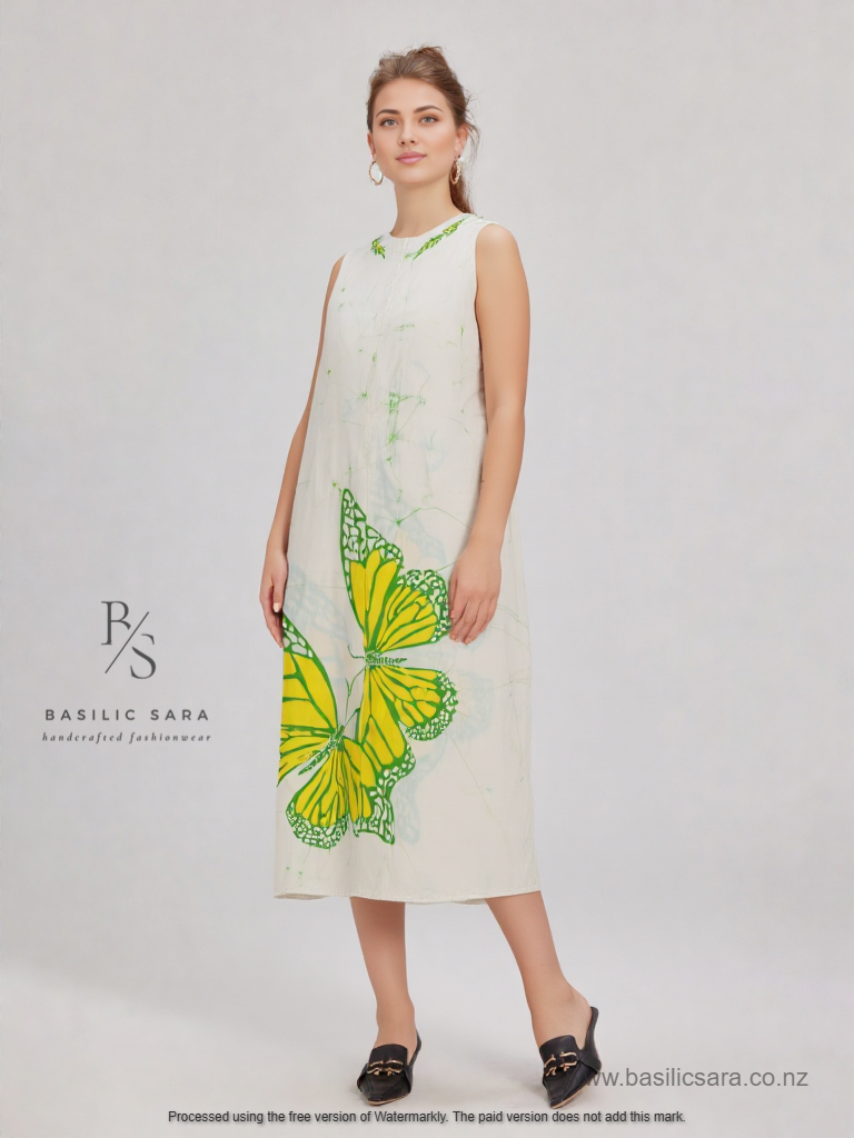 Lemon Monarch Sleeveless Dress