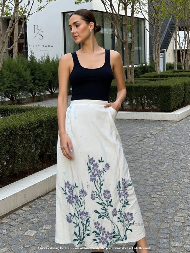 Lavender Bloom Long Skirt