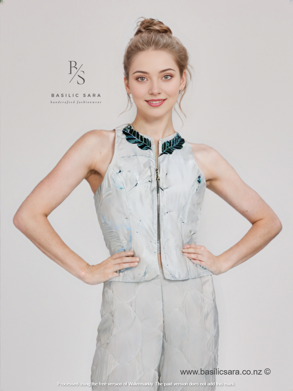 Emerald Bloom Sleeveless Vest