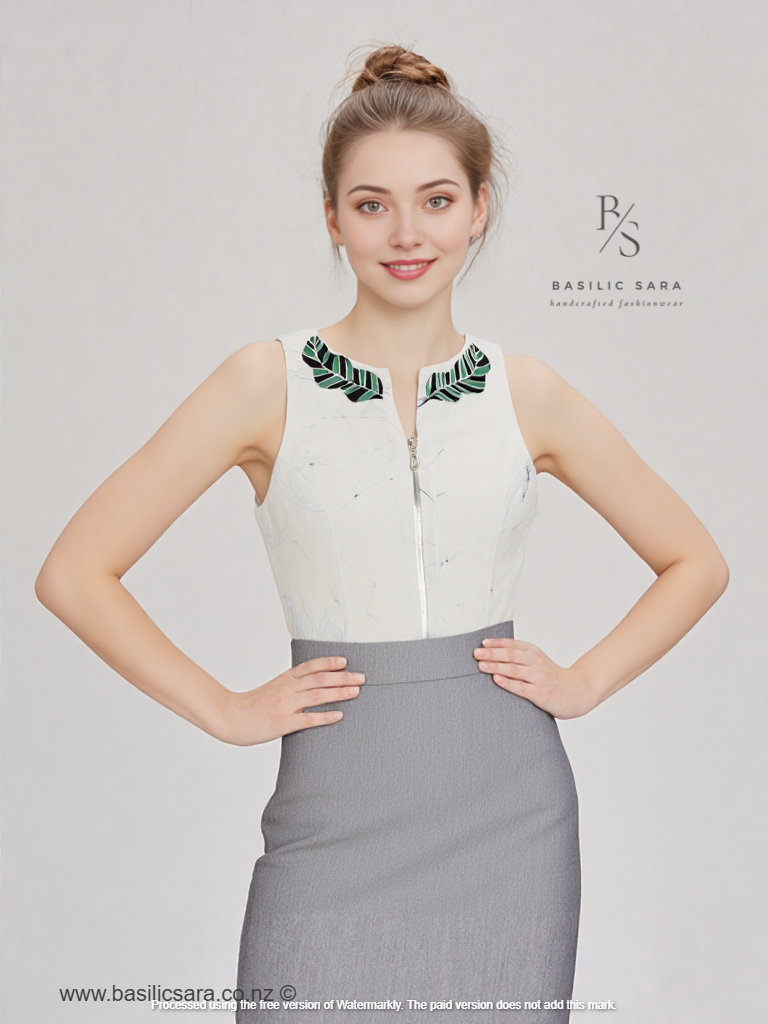 Indigo Bloom Sleeveless Vest