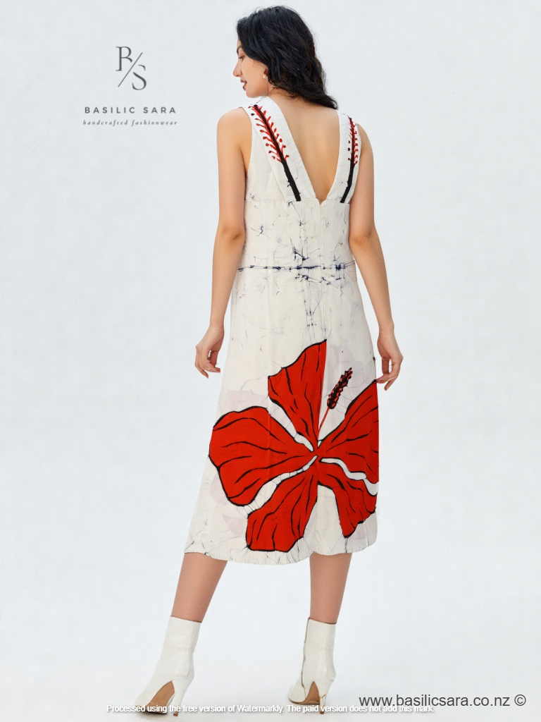 Coral Bloom Sleeveless Dress