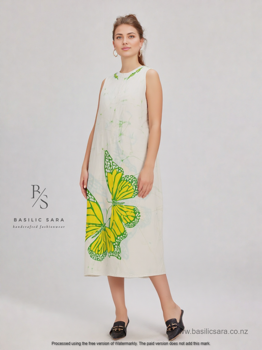 Lemon Monarch Sleeveless Dress