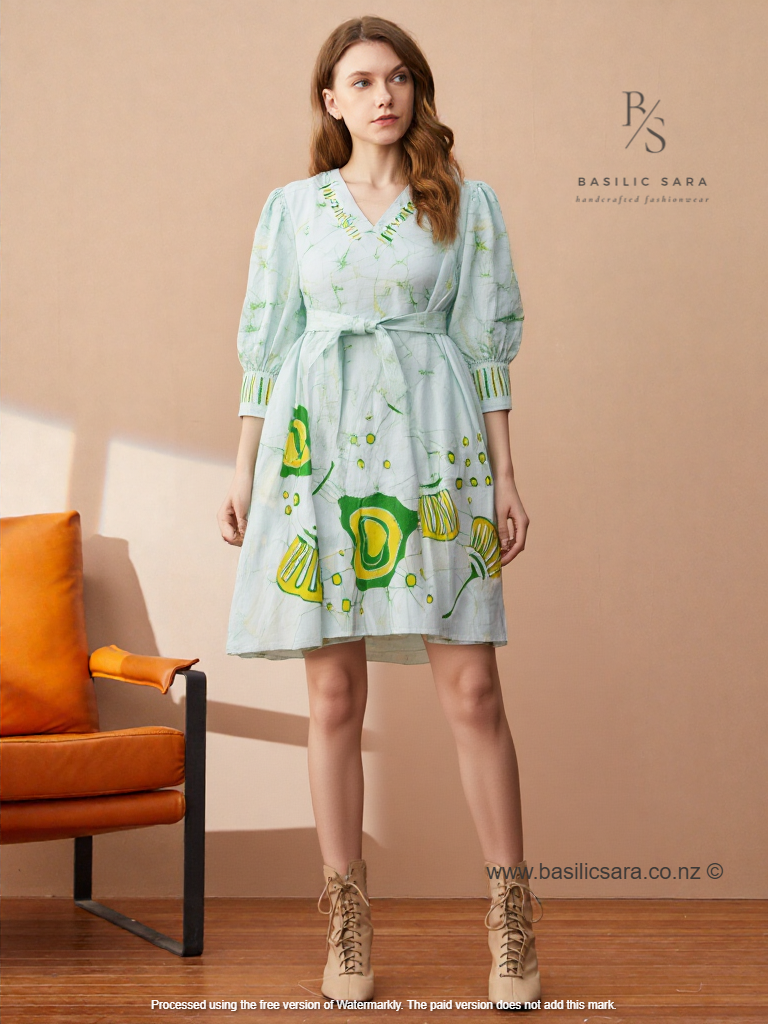Citrus Meadow Belted Dress