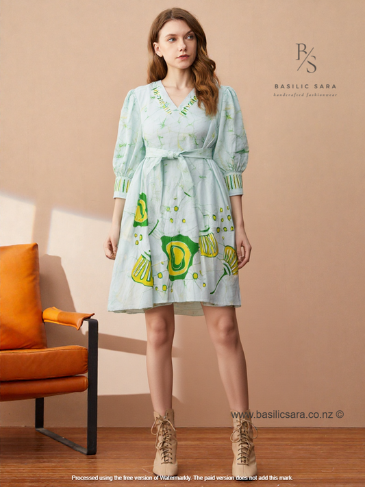 Citrus Meadow Belted Dress