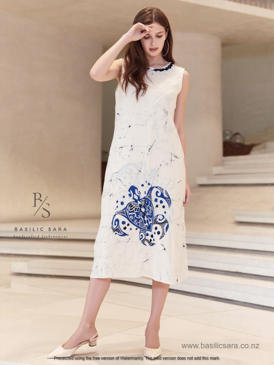 Ocean Whirl Sleeveless Dress