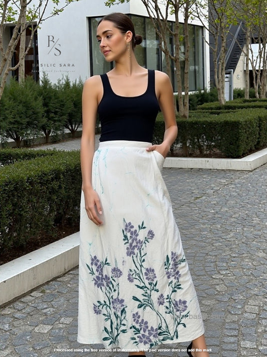 Lavender Bloom Long Skirt
