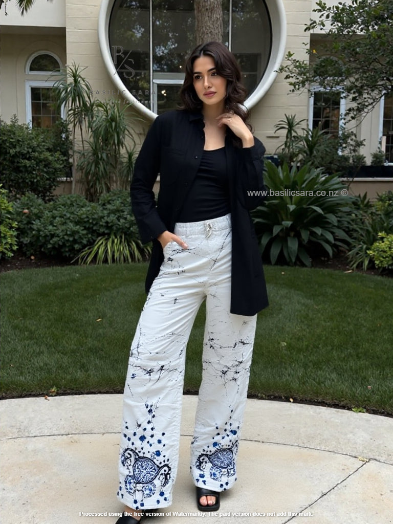 Turtle Path Cotton Pants