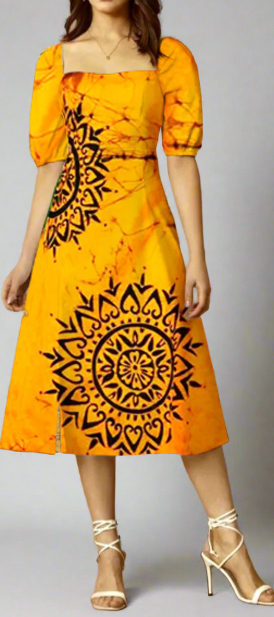 Golden Sunburst Dress