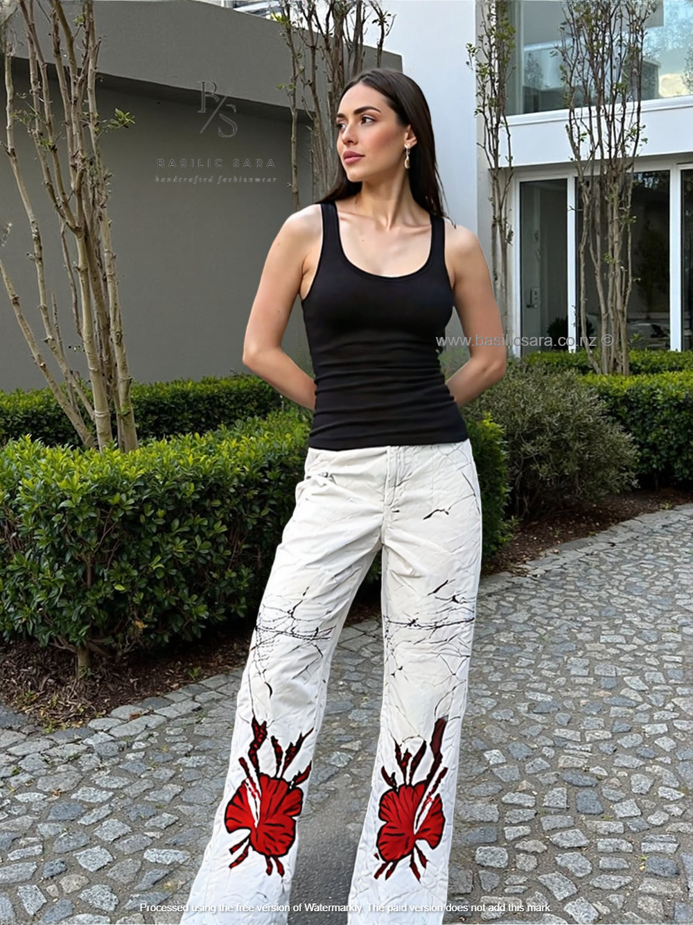 Hibiscus Rhythm Cotton Pants